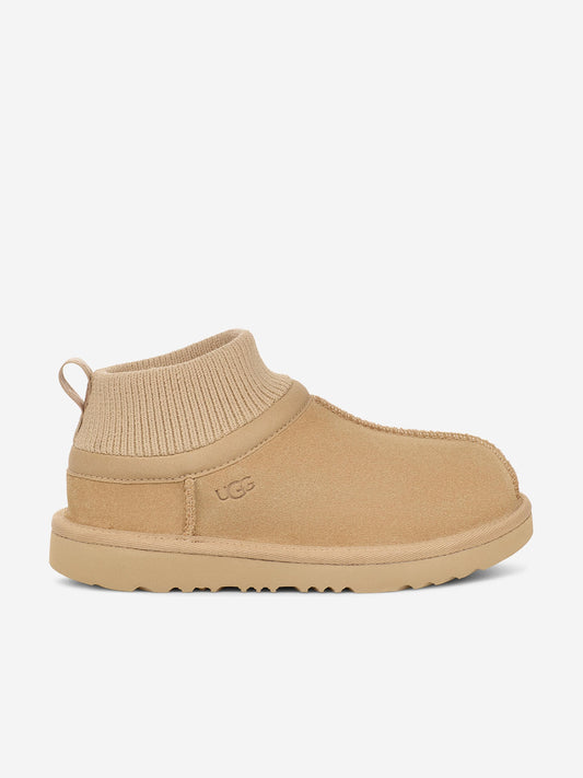 UGG Kids Classic Ultra Stretch Cuff Boots in Sand