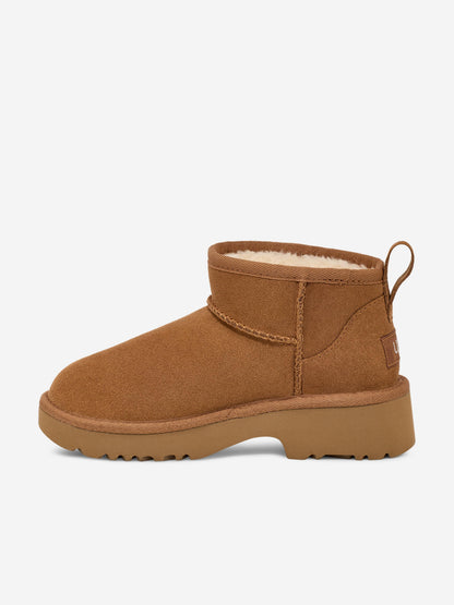 UGG Girls Classic Ultra Mini New Heights Boots in Brown
