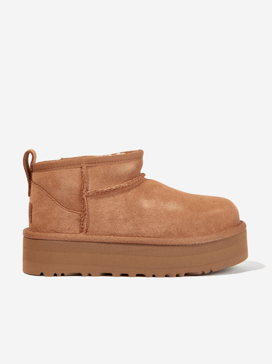 UGG Girls Classic Ultra Mini Platform Boots in Chestnut