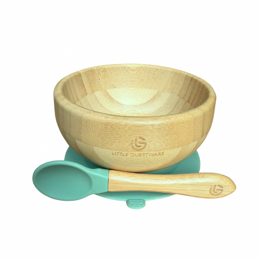 Ensemble bol et cuillère en bambou