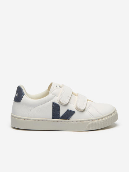 Veja Boys Leather Small Esplar Trainers in White