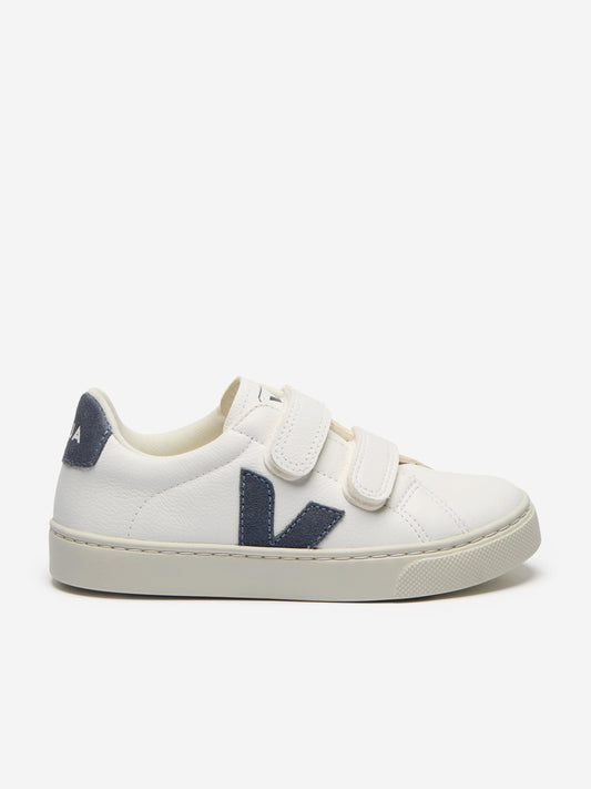 Veja Boys Leather Small Esplar Trainers in White