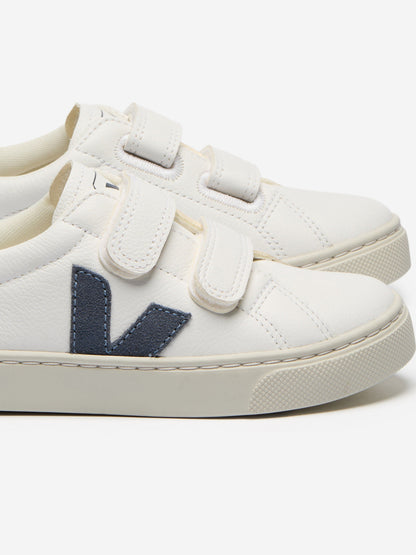 Veja Boys Leather Small Esplar Trainers in White