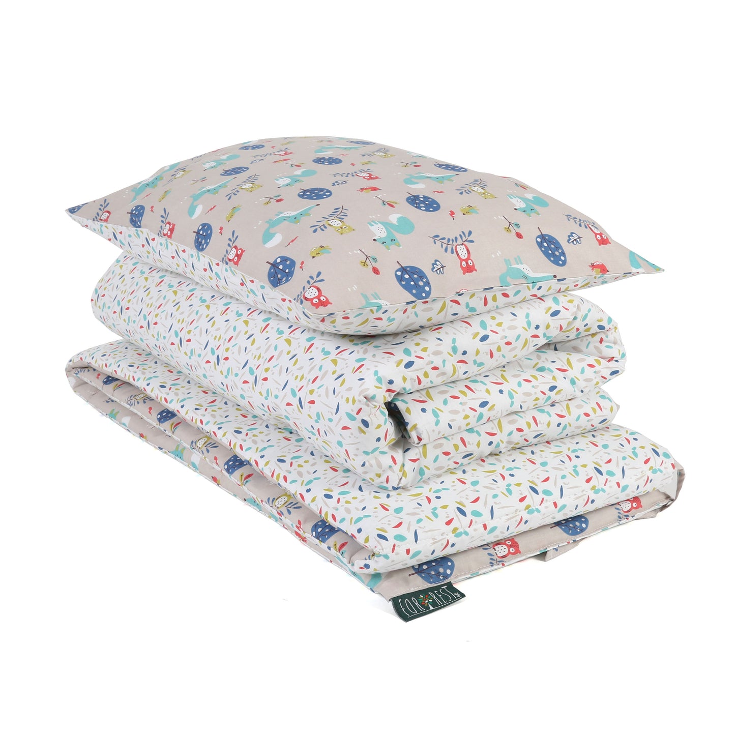 Woody Organic Cotton Toddler 3 Piece All-in-One 4.0 Tog Quilt Bedding Set with Bumper