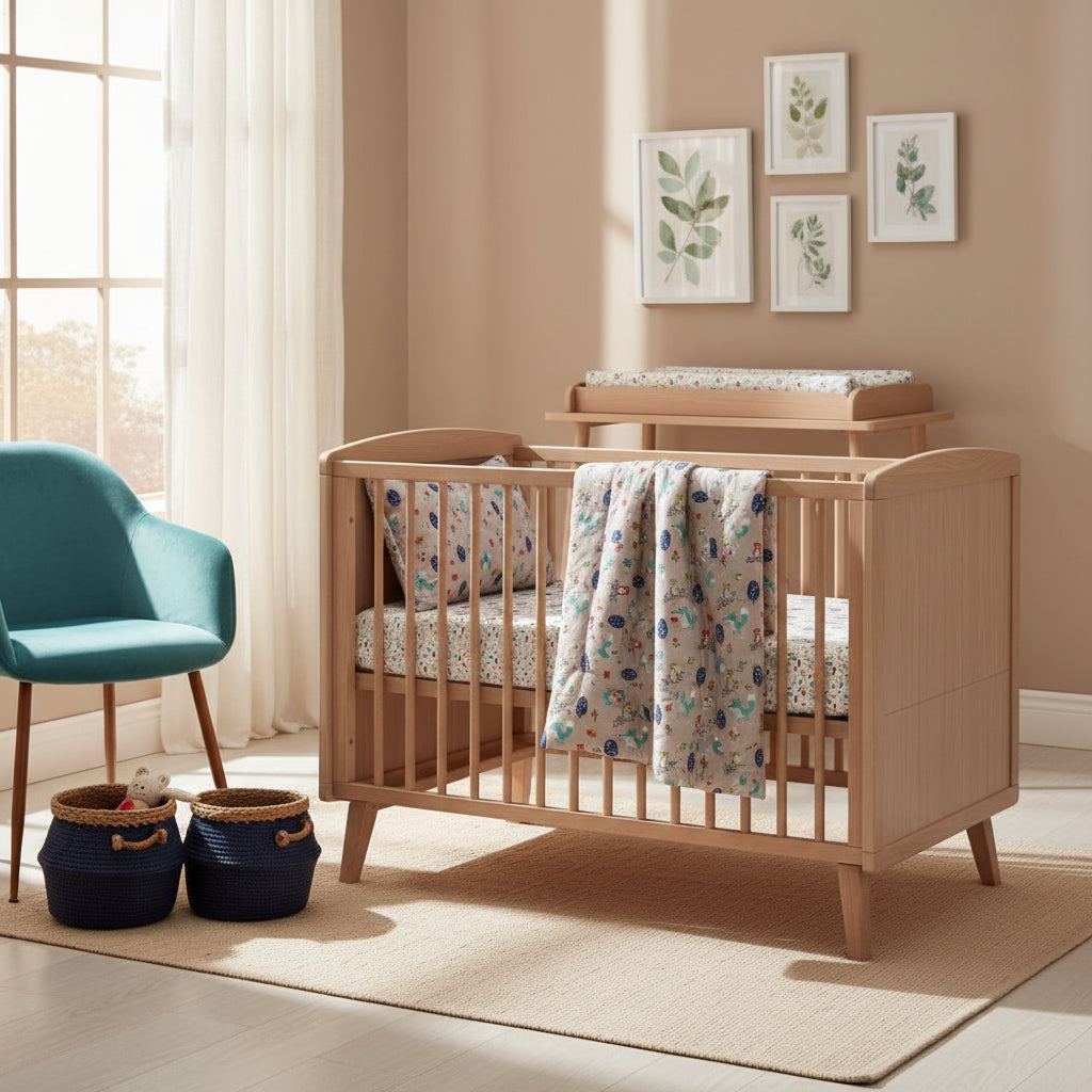 Woody Organic Cotton Toddler 3 Piece All-in-One 4.0 Tog Quilt Bedding Set with Bumper