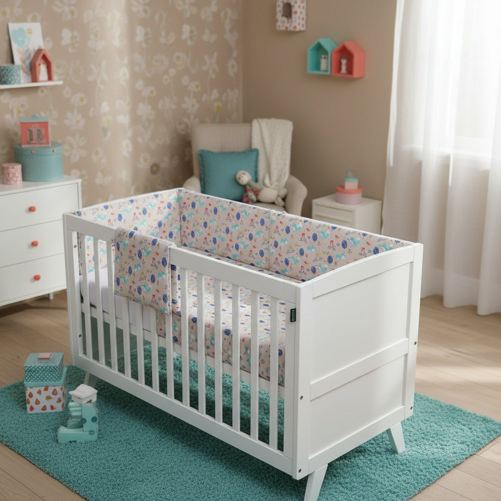 Woody Organic Cotton Toddler 3 Piece All-in-One 4.0 Tog Quilt Bedding Set with Bumper
