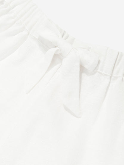 Zimmermann Girls Wylie Trimmed Shorts in Ivory