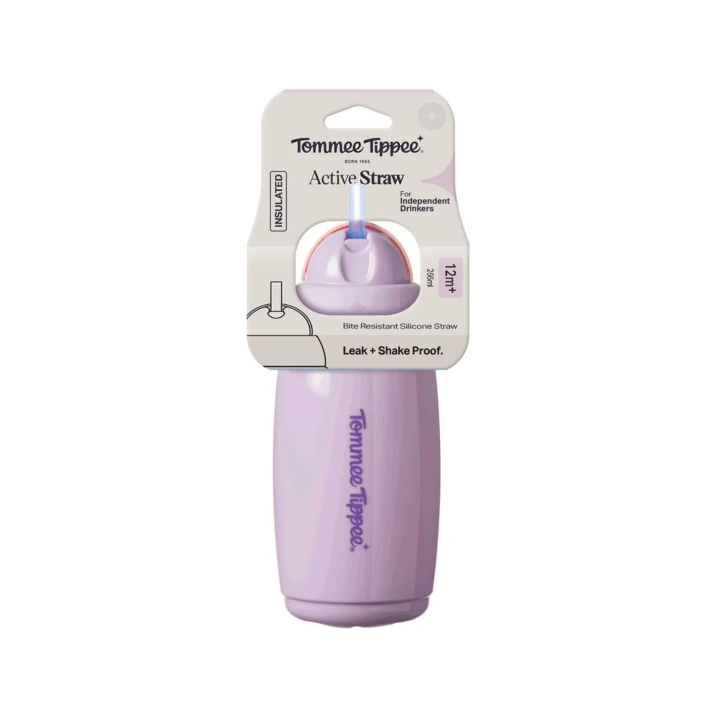Tommee Tippee Insulated Straw 266ml 12m+ - Assorted