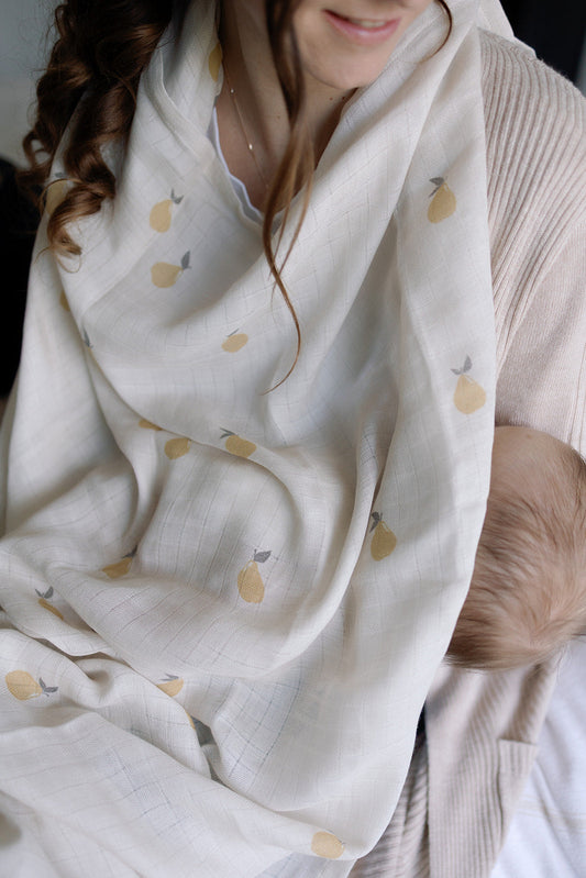 Pears Large Swaddle Muslin