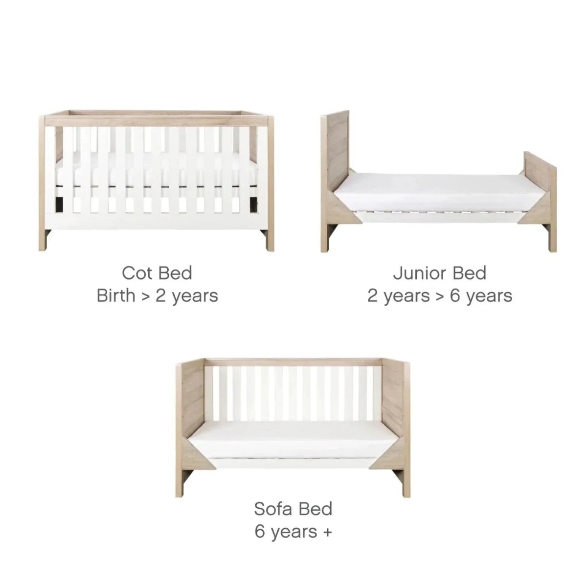 Tutti Bambini Modena 3 pcs Room Set - White/Oak