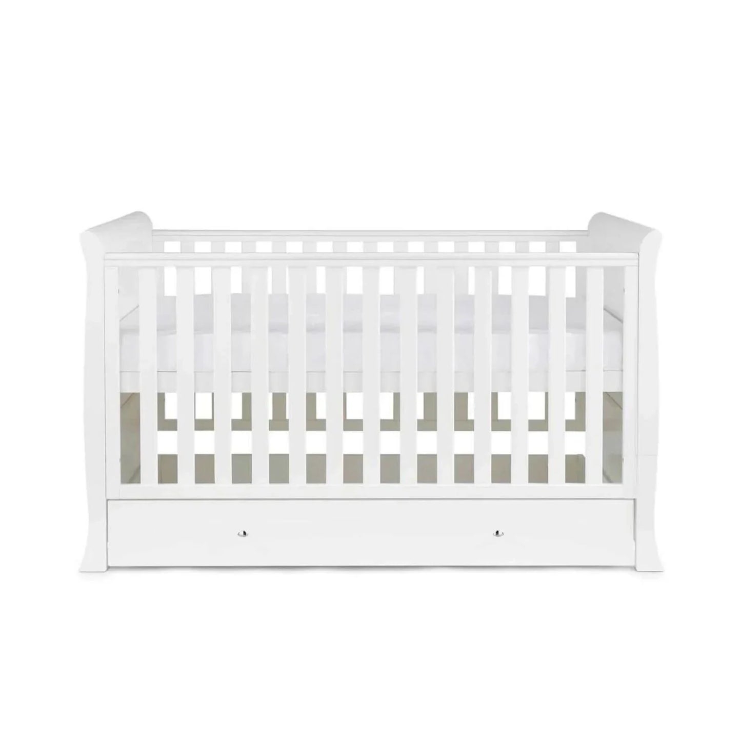 Ickle Bubba Snowdon Classic 2 Piece Furniture Set White - Premium Sprung Mattress