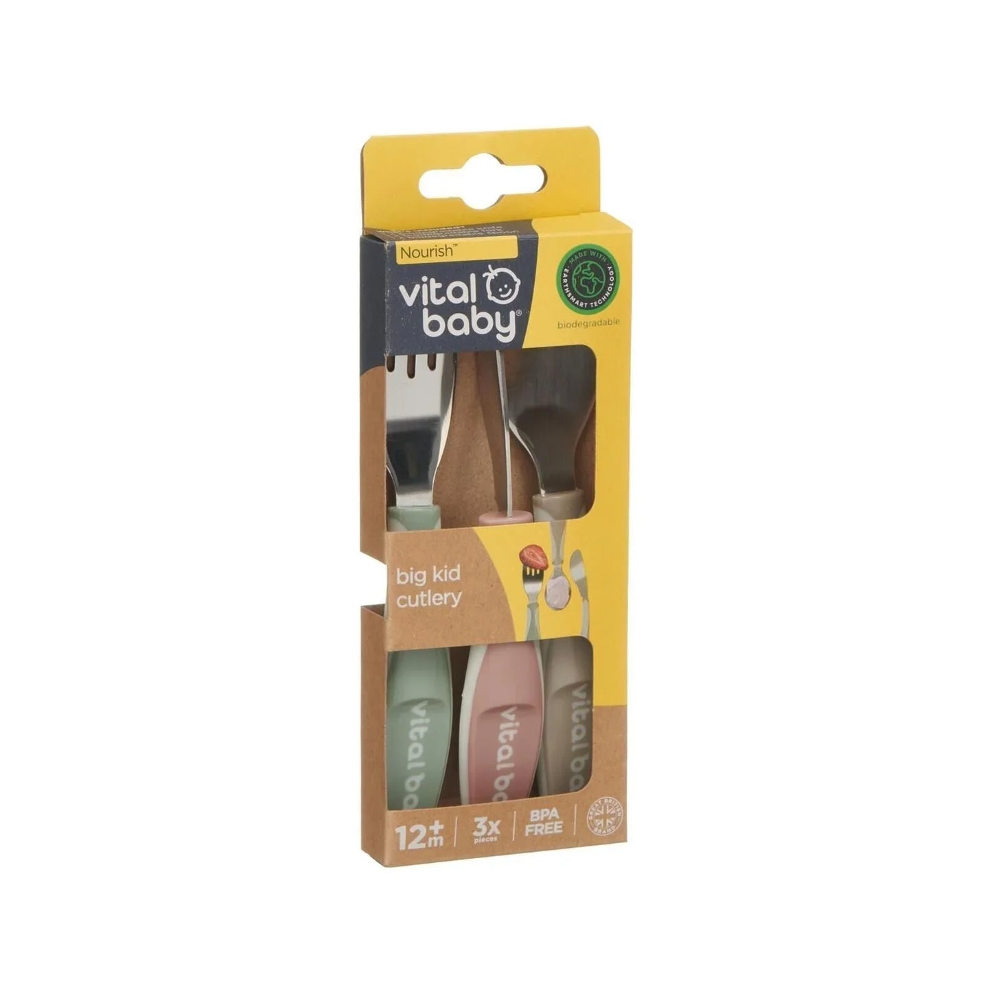 Vital Baby Nourish Big Kid Cutlery Pack of 3 - Natural