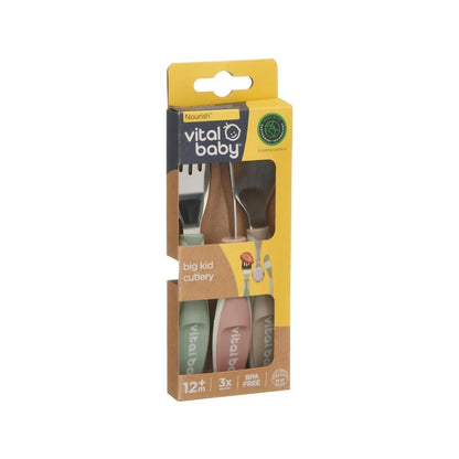 Vital Baby Nourish Big Kid Cutlery Pack of 3 - Natural