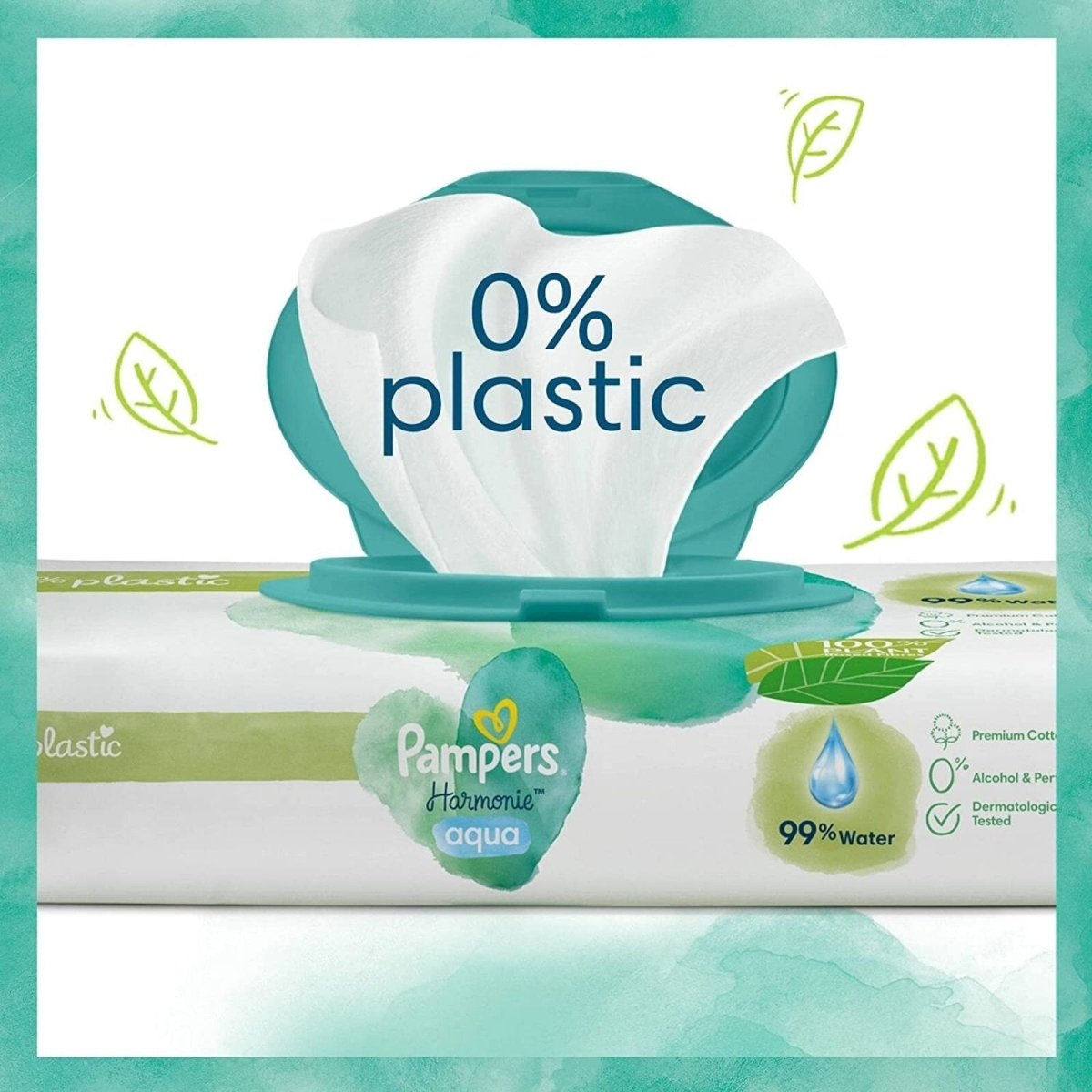 Lingettes pour bébé Pampers Harmonie Aqua, paquet de 48