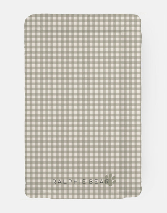 Gingham Sage Table Changing Mat