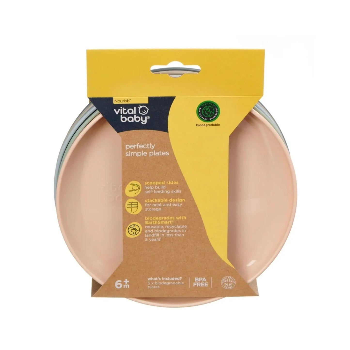 Vital Baby Nourish Perfectly Simple Plates Pack of 5