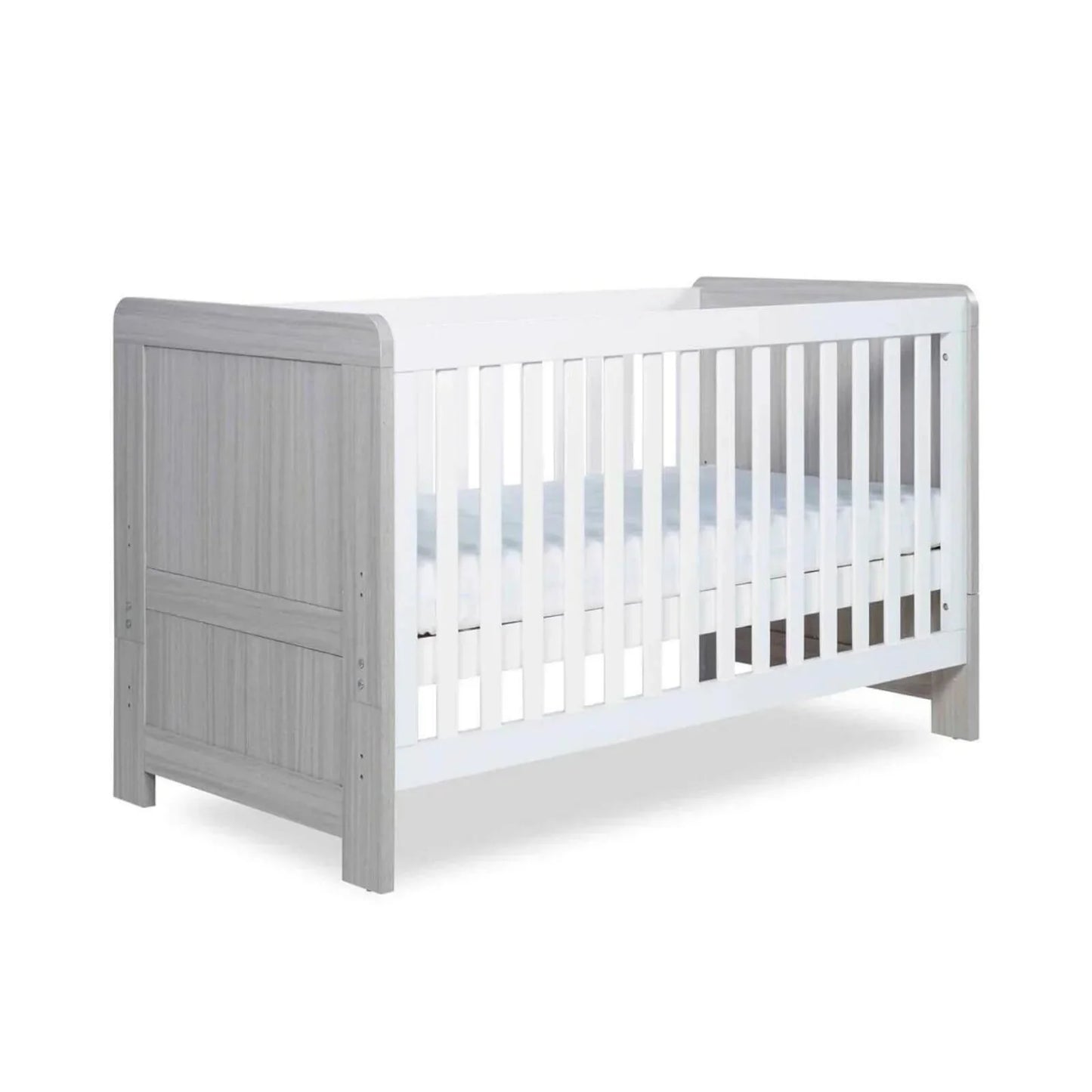 Ickle Bubba Pembrey Cot Bed Ash Grey - Premium Pocket Sprung Mattress
