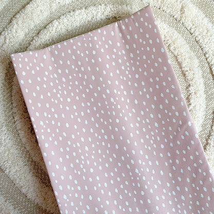 Anti-Roll Wedge Changing Mat - Dusky Pink Spotty Print