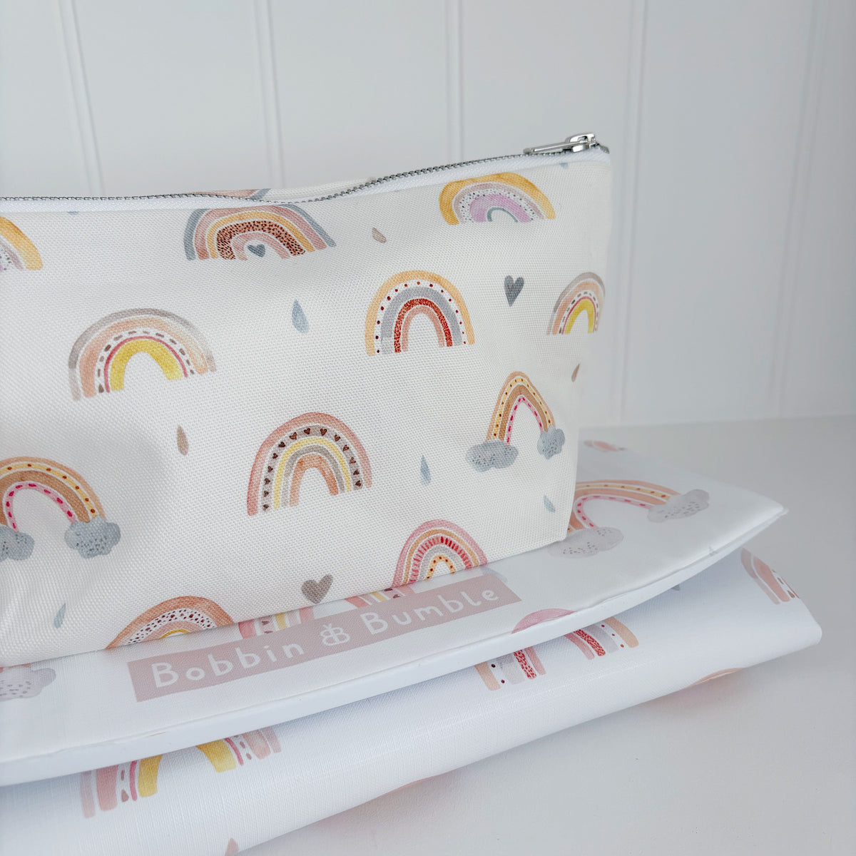 Nappy and wipes pouch - Beau Rainbow Print