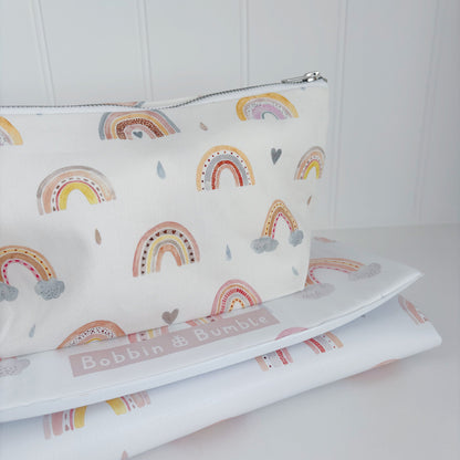 Nappy and wipes pouch - Beau Rainbow Print