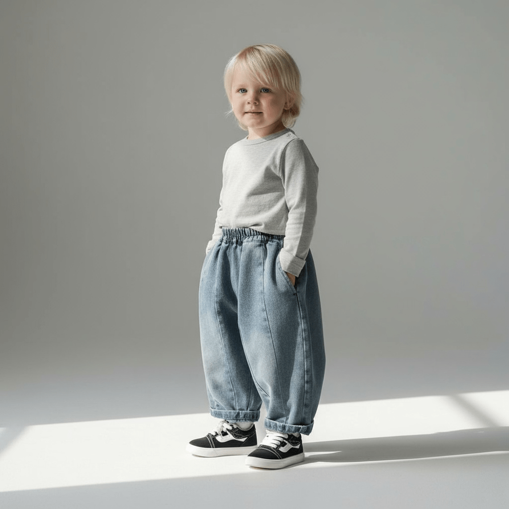 Balloon Denim Trousers - The Little Hive