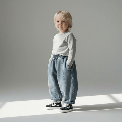 Balloon Denim Trousers - The Little Hive