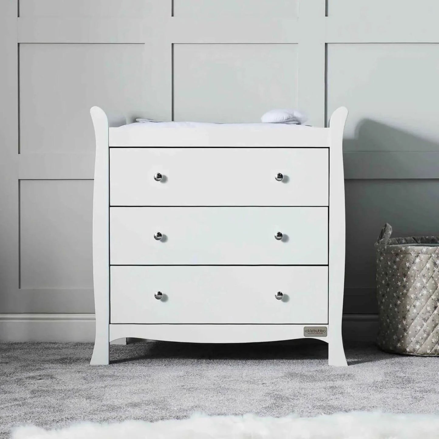 Ickle Bubba Snowdon 4 in 1 Mini 2 Piece Furniture Set White - Fibre Mattress