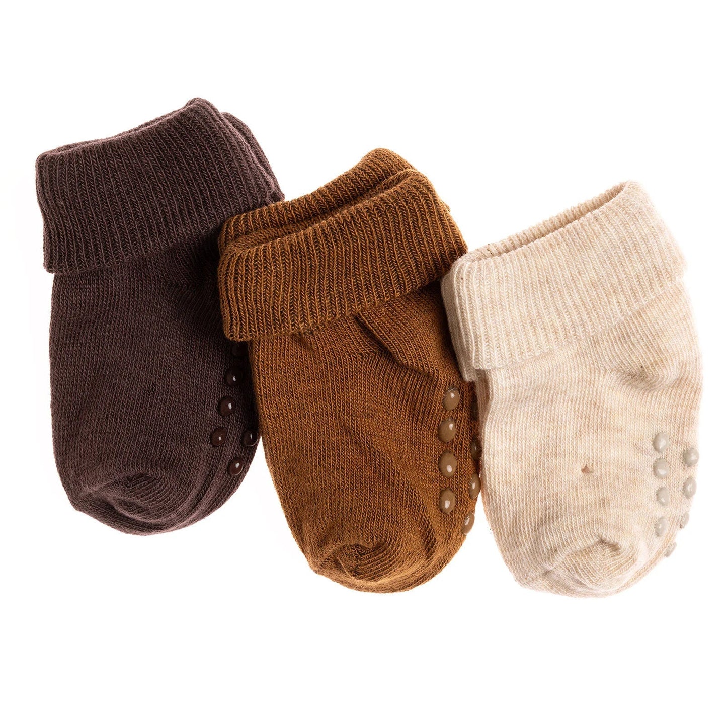 HelloBaby Unisex Pack of 3 Socks - Beige