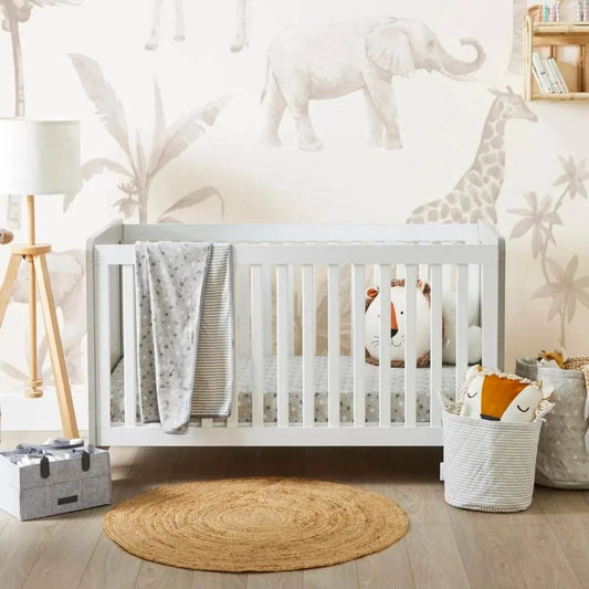 Ickle Bubba Pembrey Cot Bed Ash Grey - Fibre Mattress