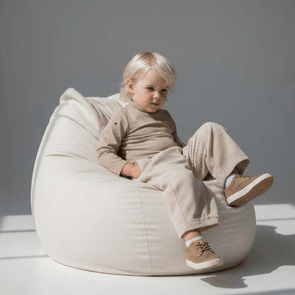 Beige Ribbed Trousers - The Little Hive