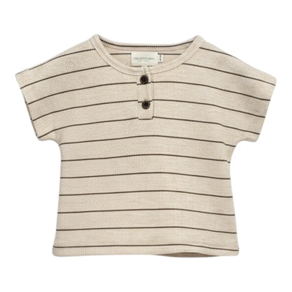 Beige Stripe Short Sleeve Top & Bloomer Set - The Little Hive
