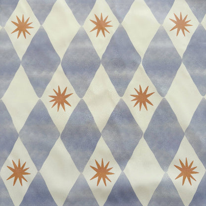 Long Sleeved Baby Bib - Blue Harlequin