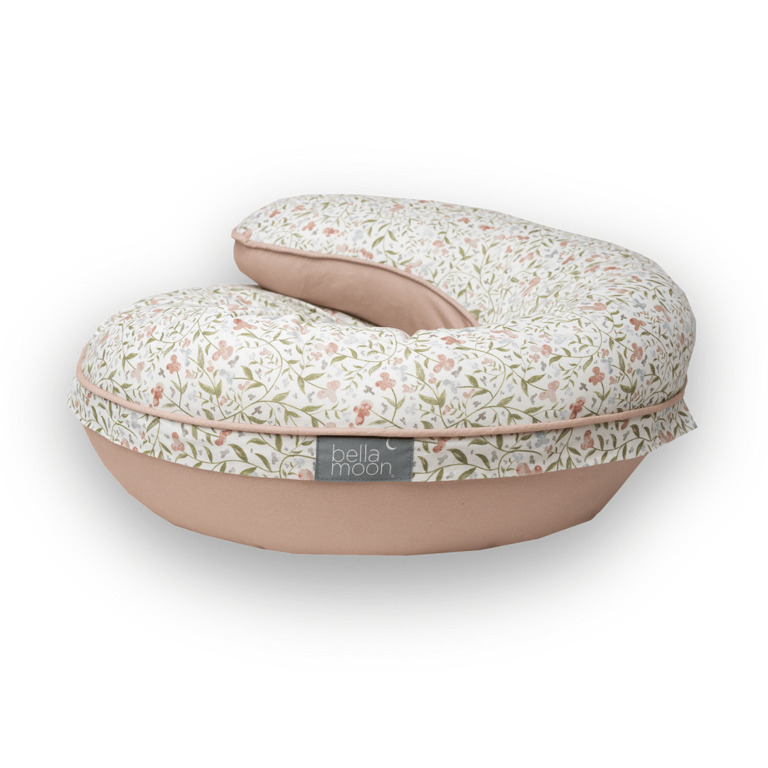 BellaMoon Sweet & Wild C-shaped body pillow with soft organic cotton cover, designed for maternity, sleep, and full-body comfort.