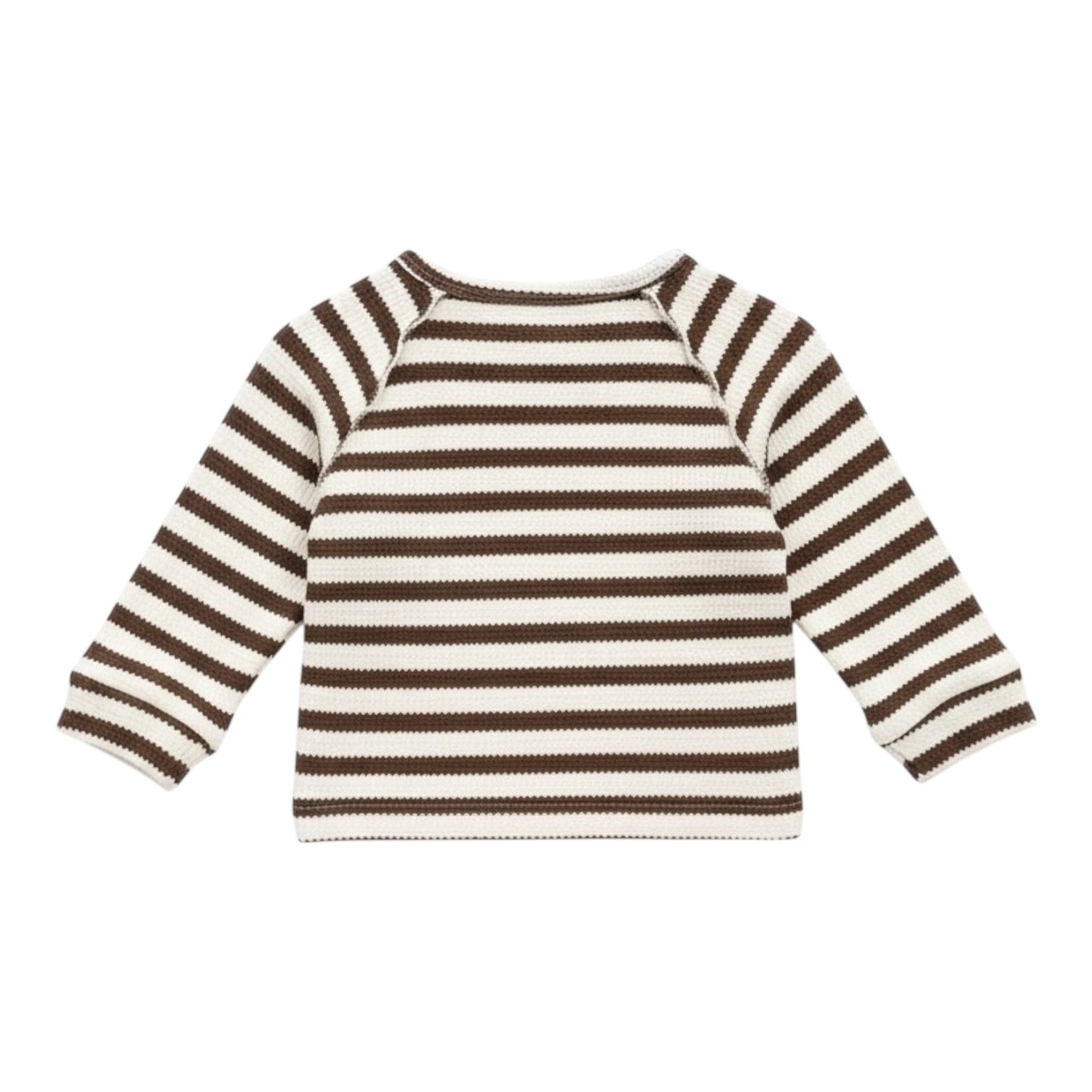 Brown & White Striped Thick Long Sleeve Top - The Little Hive