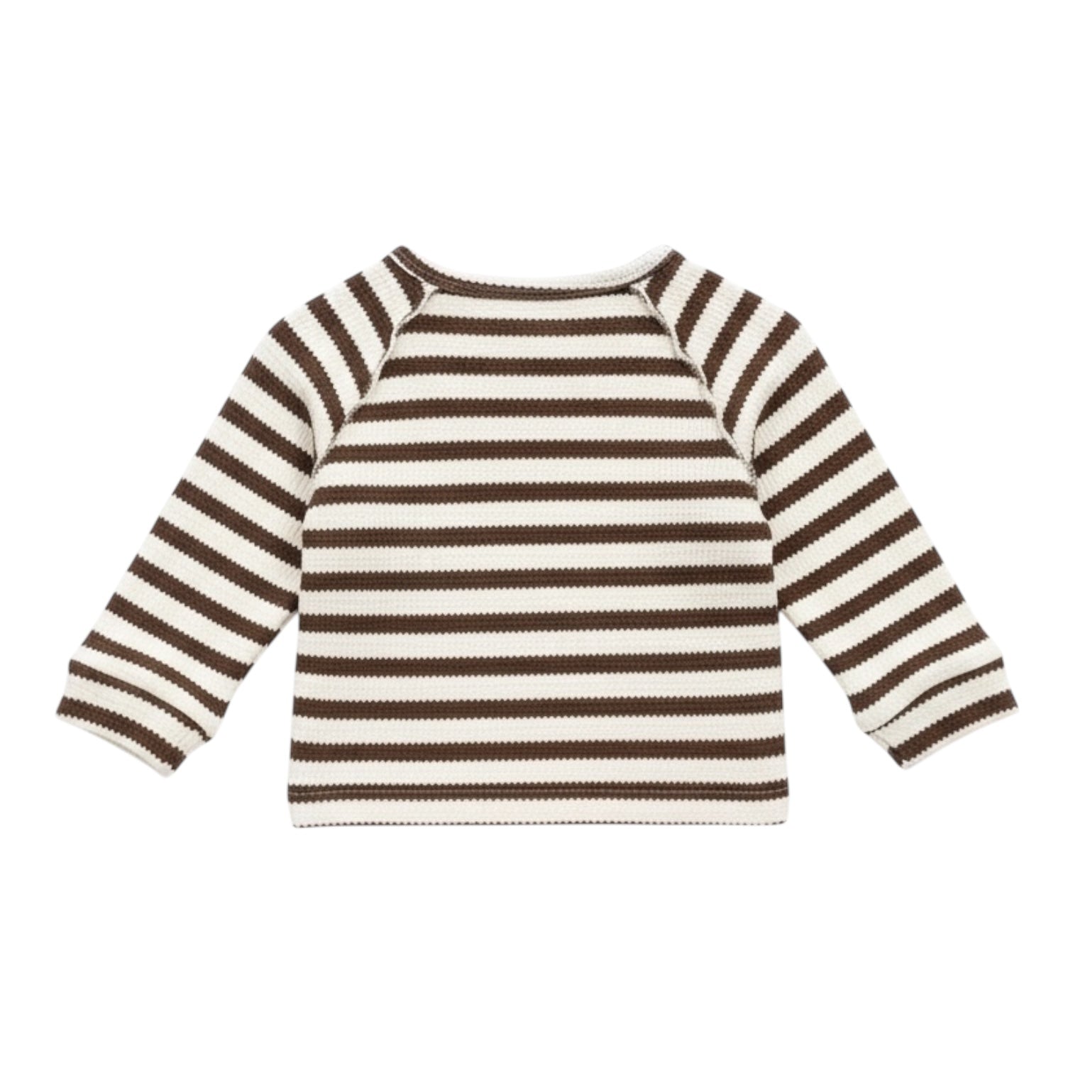 Brown & White Striped Thick Long Sleeve Top - The Little Hive