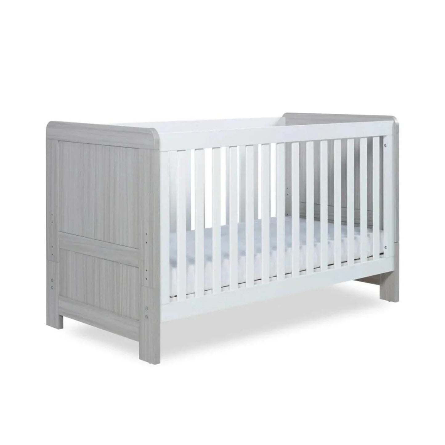 Ickle Bubba Pembrey Cot Bed Ash Grey - Fibre Mattress