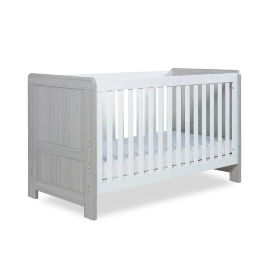 Ickle Bubba Pembrey Cot Bed Ash Grey - Fibre Mattress