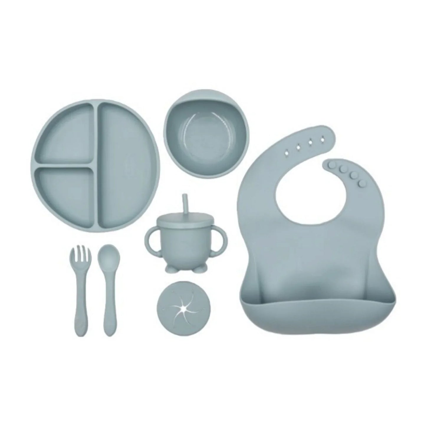 Ensemble d'alimentation en silicone BLW Essentials - Bleu foncé