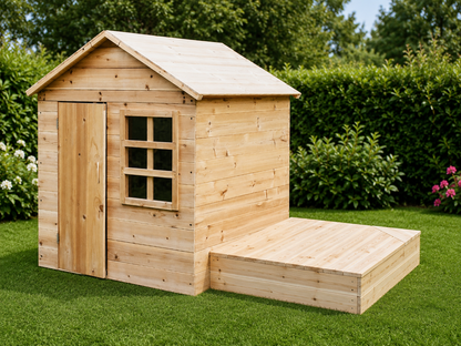 Wooden sandpit with lid - Outdoor stage & playhouse patio