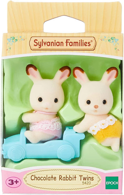 Coffret de jeu Sylvanian Families Lapins Chocolat Jumeaux pour les enfants de 3 ans et plus