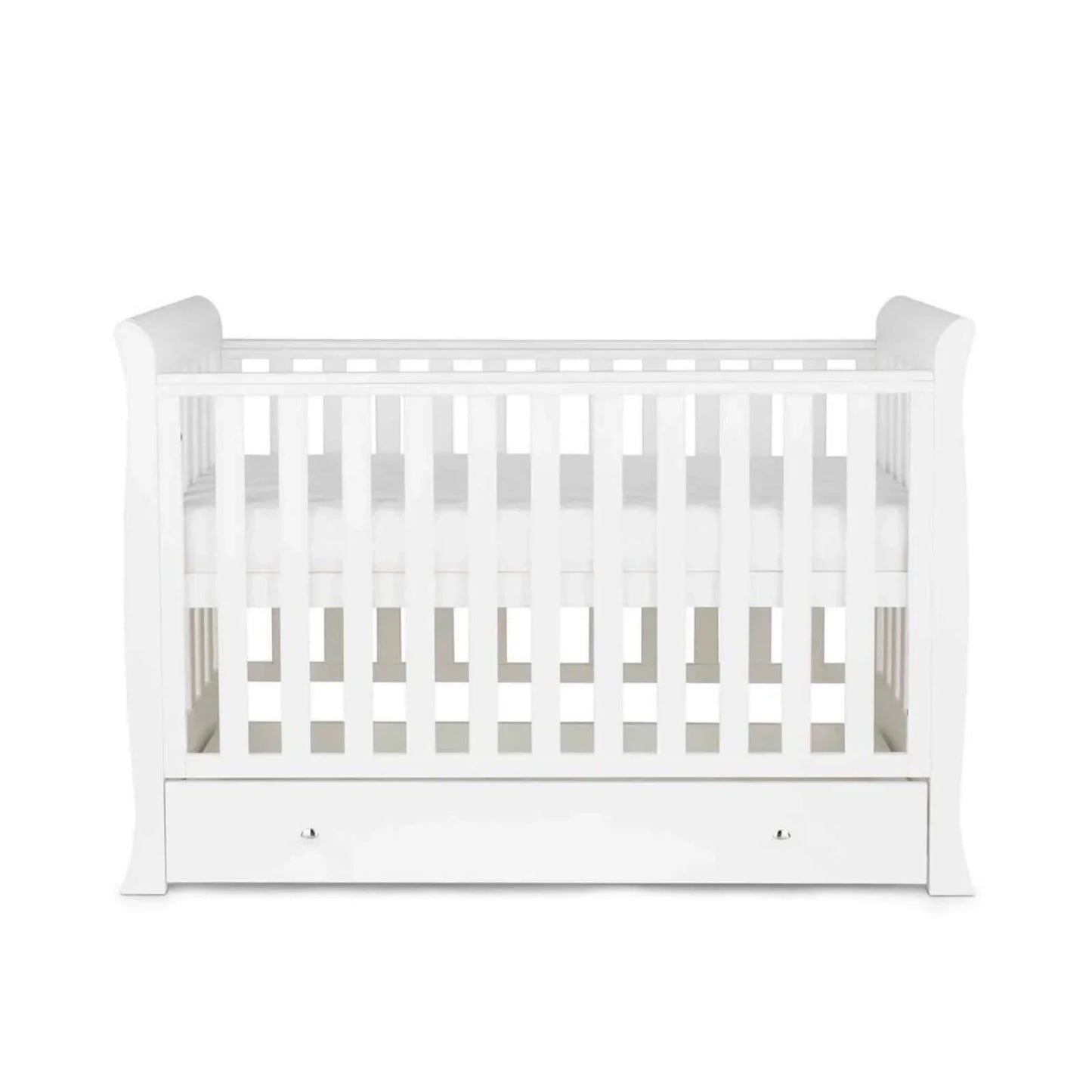 Ickle Bubba Snowdon 4 in 1 Mini 2 Piece Furniture Set White - Premium Sprung Mattress