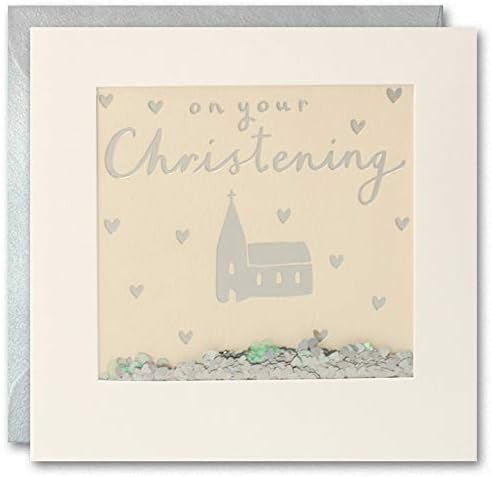 Christening Card - Shakies Silver church