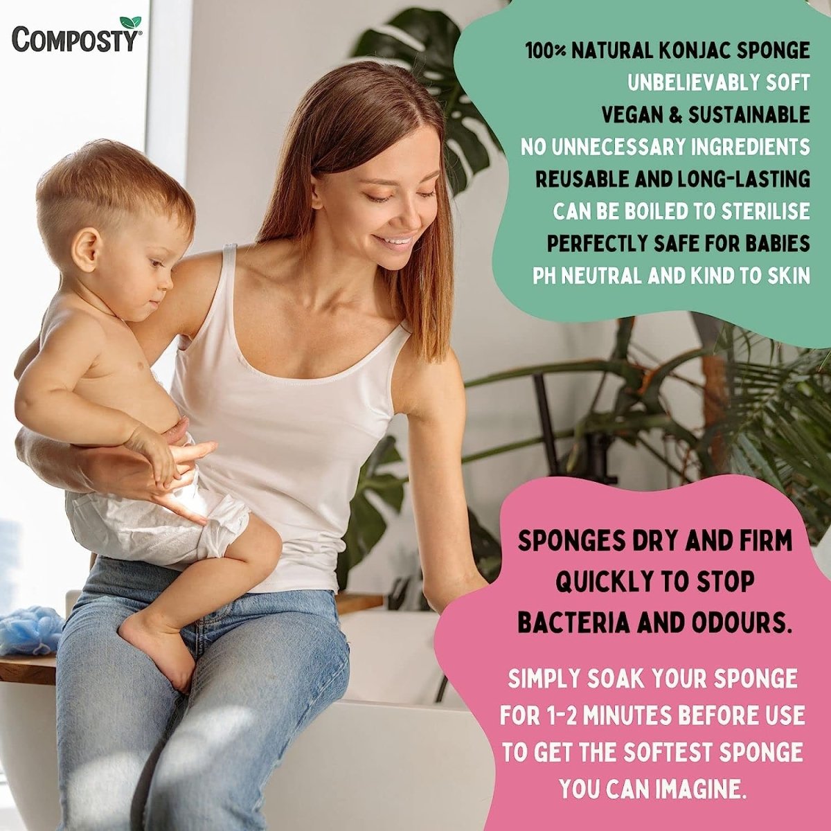 Super-Soft Baby Bath Sponges – 3 Pack