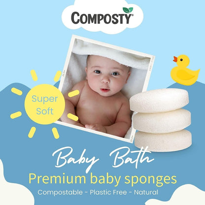 Super-Soft Baby Bath Sponges – 3 Pack