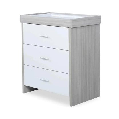 Ickle Bubba Pembrey Furniture Set Under Drawer Ash Grey & White 3 pcs - Premium Sprung Mattress