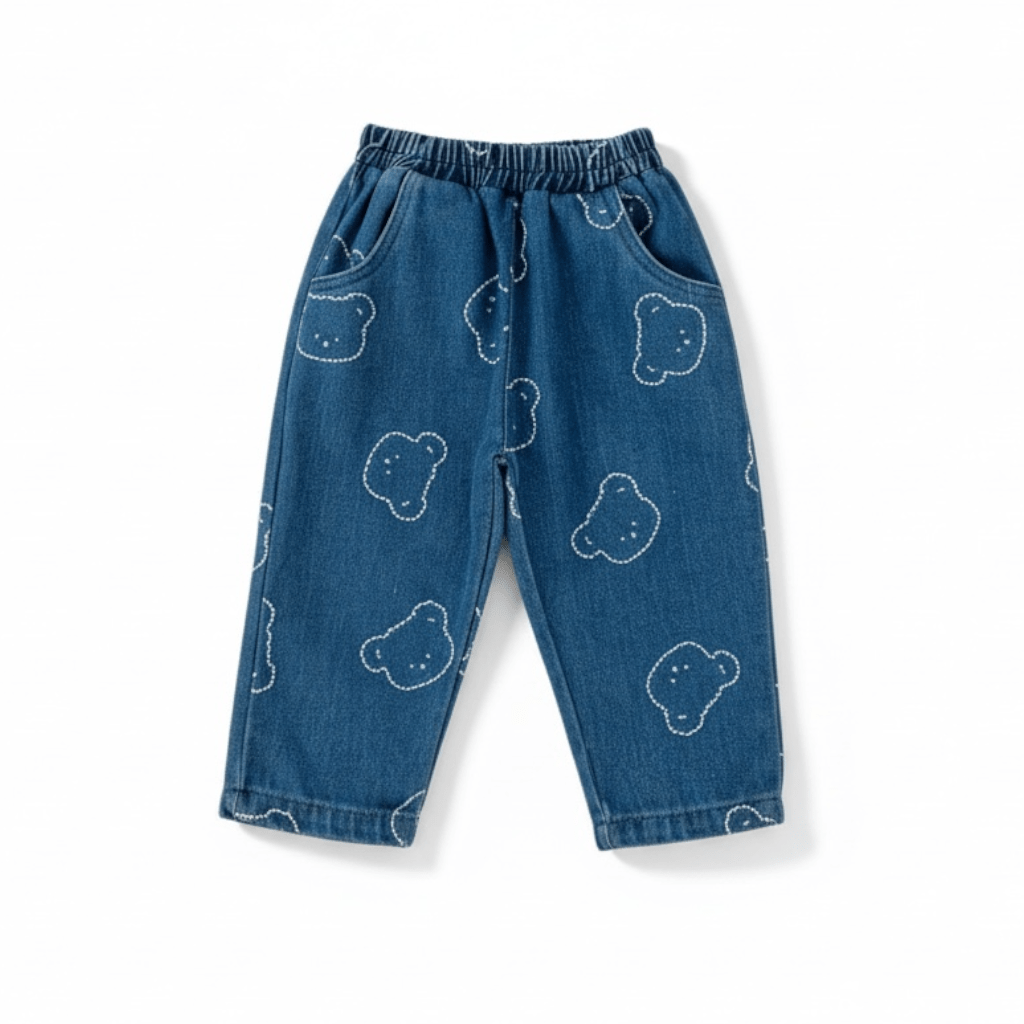 Denim Bear Print Jacket & Jogger Set (2 - Piece) - The Little Hive