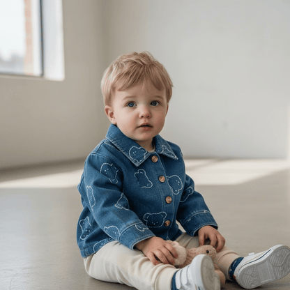 Denim Bear Print Jacket & Jogger Set (2 - Piece) - The Little Hive