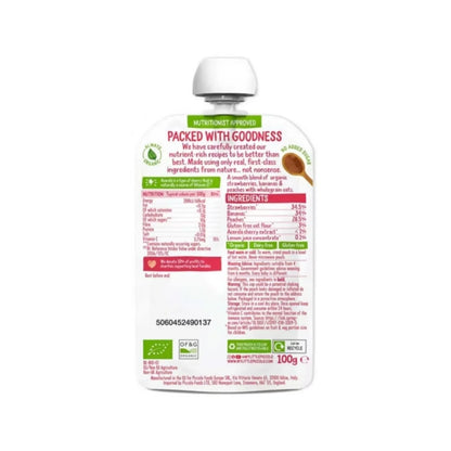 Piccolo Bio Fraise Banane &amp; Pêche 4+ mois 100g