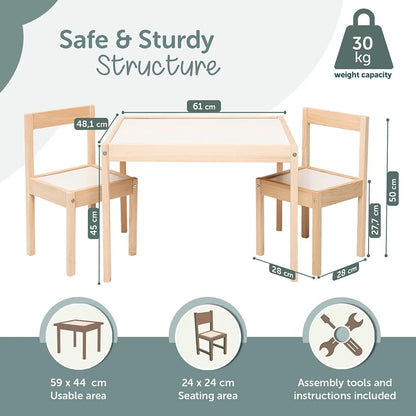 Ensemble table et chaise en bois Montessori pour bébé