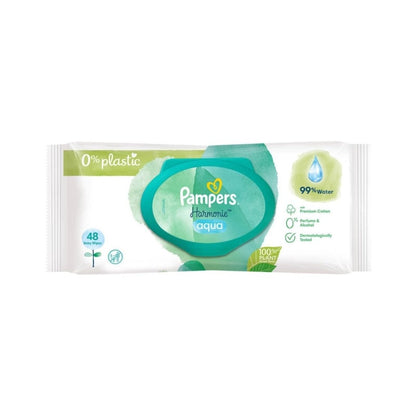 Lingettes pour bébé Pampers Harmonie Aqua, paquet de 48